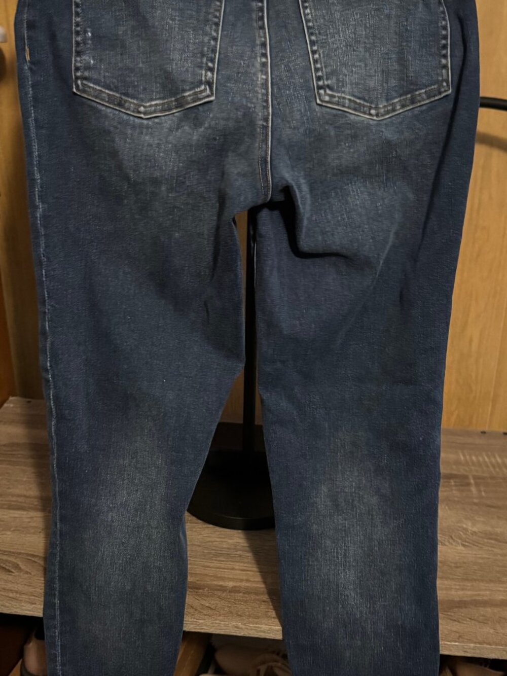 Spanx Distressed Denim Leggings Medium Pull-On High Rise Jeans/Blue - Picture 4 of 16
